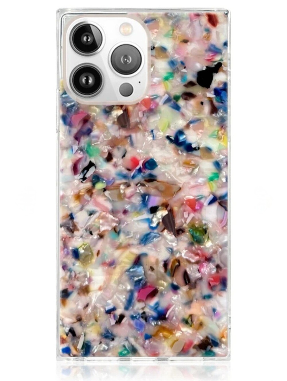 Flaunt SQUARE Rainbow Confetti Tortoise Shell iPhone 16 Pro Max Case, NWT